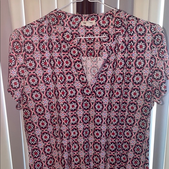 Women's Red Patterned Top - Picture 3 of 4